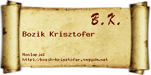 Bozik Krisztofer névjegykártya